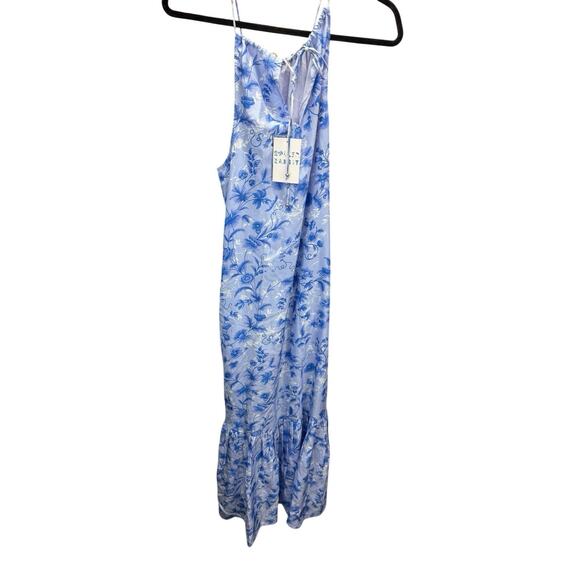 NWT Roller Rabbit Paloma Channing Blue Floral Silk Maxi Dress XS Boho Summer - Picture 11 of 14
